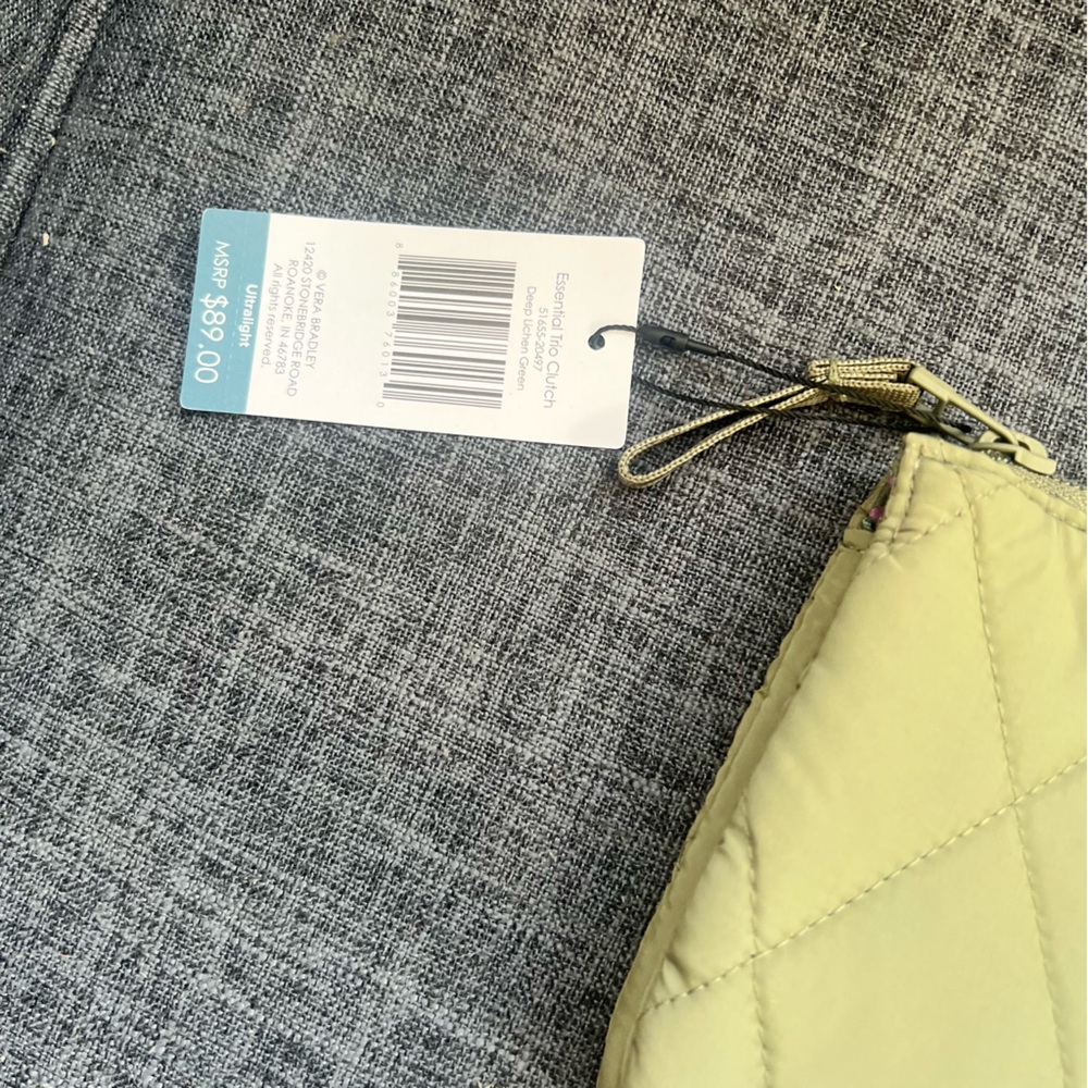 NWT Vera Bradley Essential Trio Clutch. Deep Lichen Green. Ultralight fabric - Picture 5 of 10